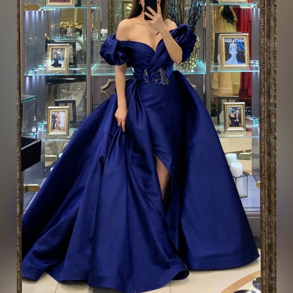 Fouad Sarkis Royal Blue Even Gown
